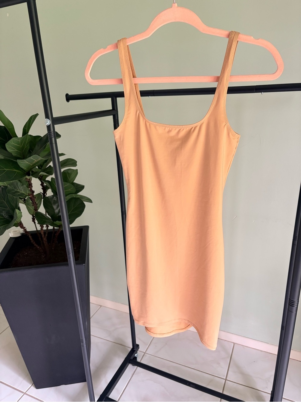 NWT Skims Signature Swim Tank Dress Size Mini Ochre Nude Cover-up | Small S - Picture 5 of 10